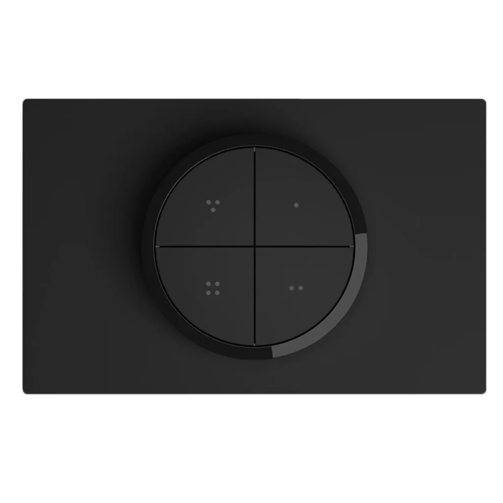 Round four-quadrant wall dimmer, each quadrant marked with dots